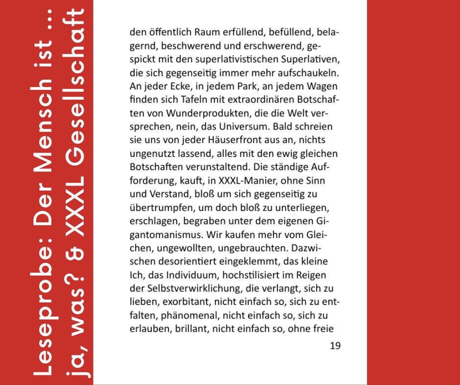 Der Mensch ist ... Ja, was? / XXXL-Gesellschaft – Novels4u Geschichten