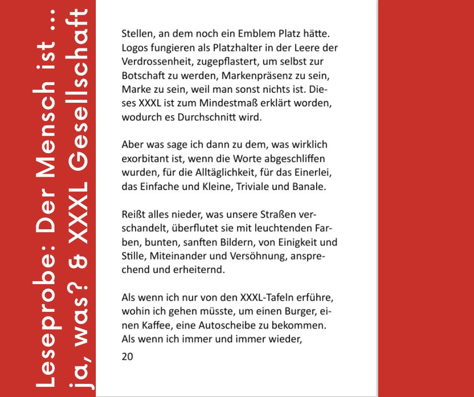 Der Mensch ist ... Ja, was? / XXXL-Gesellschaft – Novels4u Geschichten