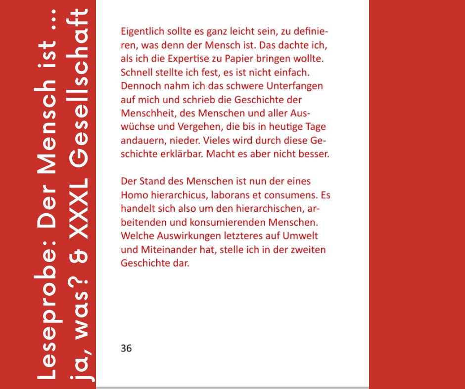 Der Mensch ist ... Ja, was? / XXXL-Gesellschaft – Novels4u Geschichten