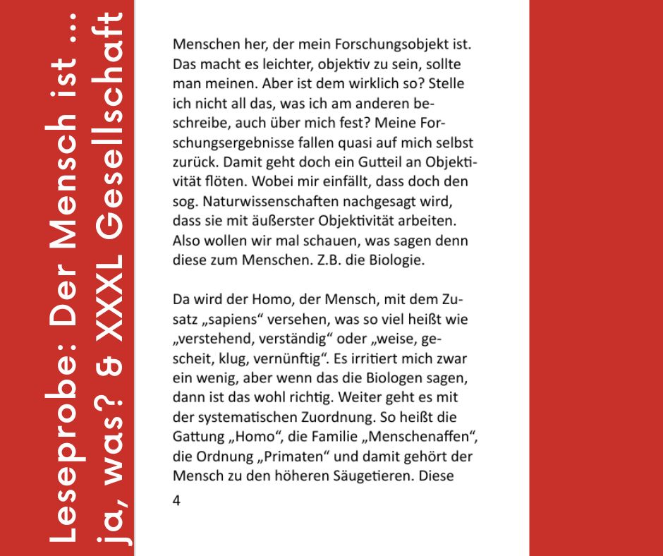 Der Mensch ist ... Ja, was? / XXXL-Gesellschaft – Novels4u Geschichten