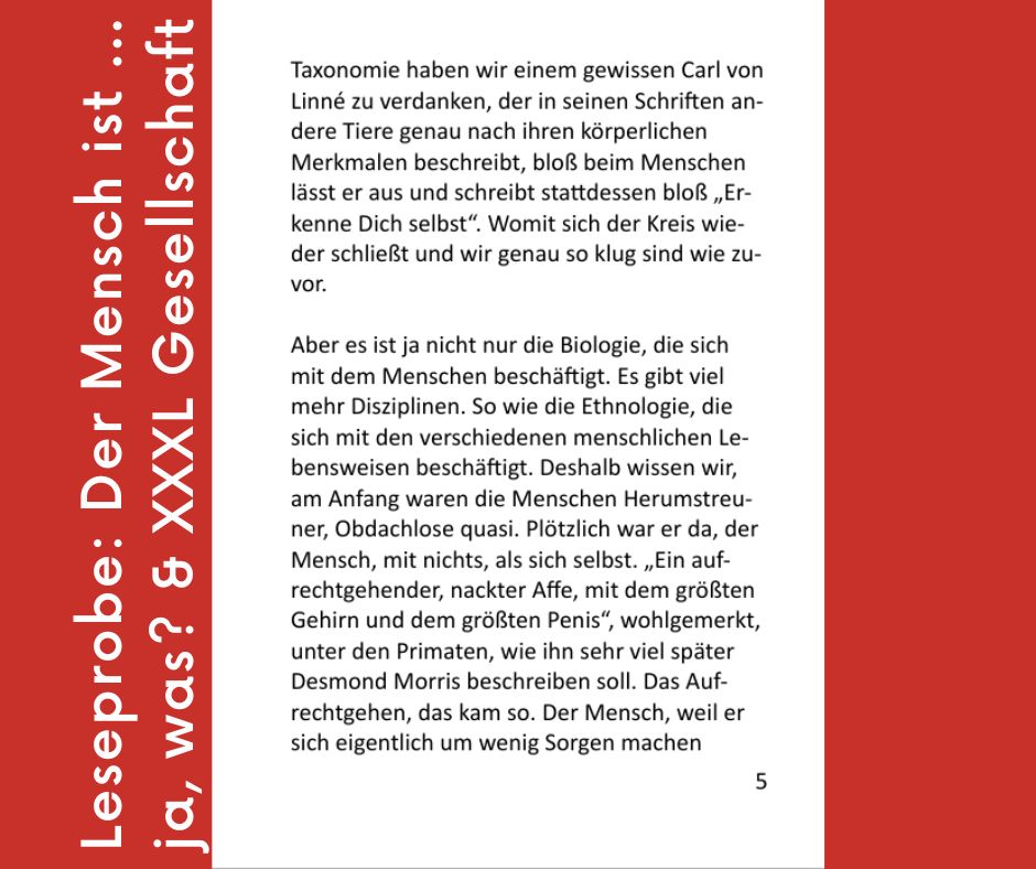 Der Mensch ist ... Ja, was? / XXXL-Gesellschaft – Novels4u Geschichten